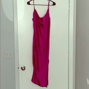 Silk like fuchsia dress